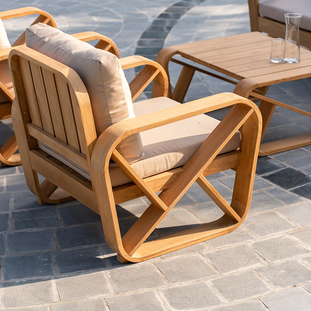 Bålamöllan lounge chair incl. cushions blue