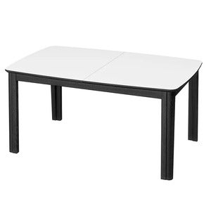 SM107 Dining table 101x160-316-368 cm Black lacquered oak - White laminate