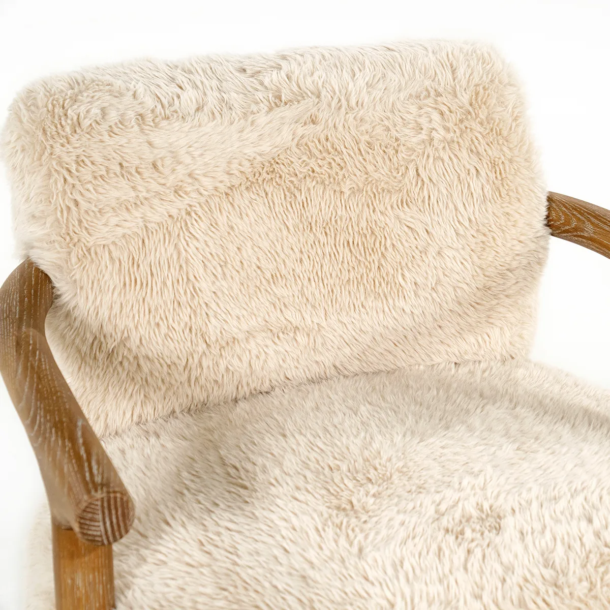 Ash Wood Armchair Glenn Cloud Fur Off White