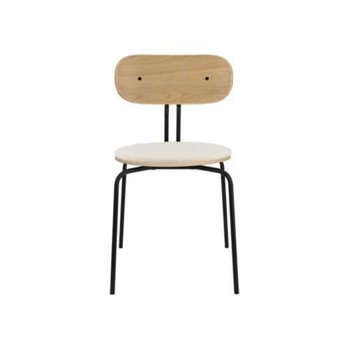 Curious Dining Chair Oak/Black Metal Teddy White