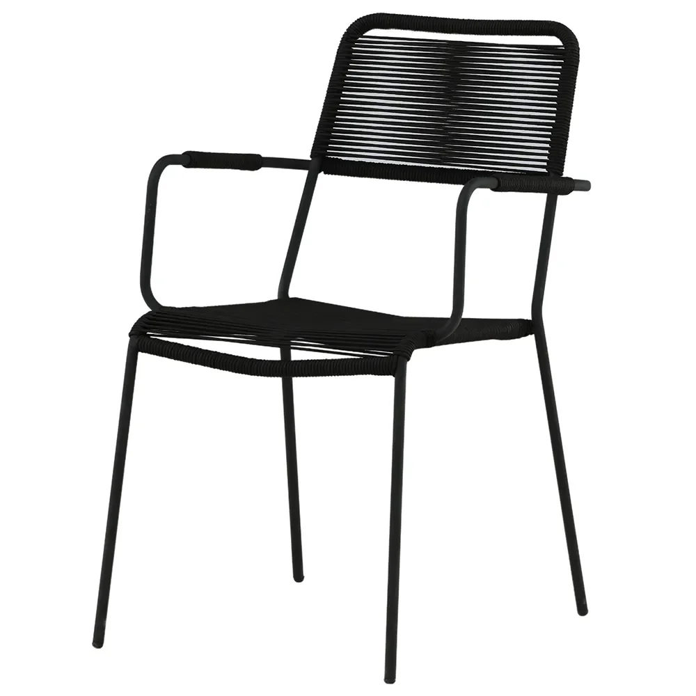 Lindos armchair black 2-pack