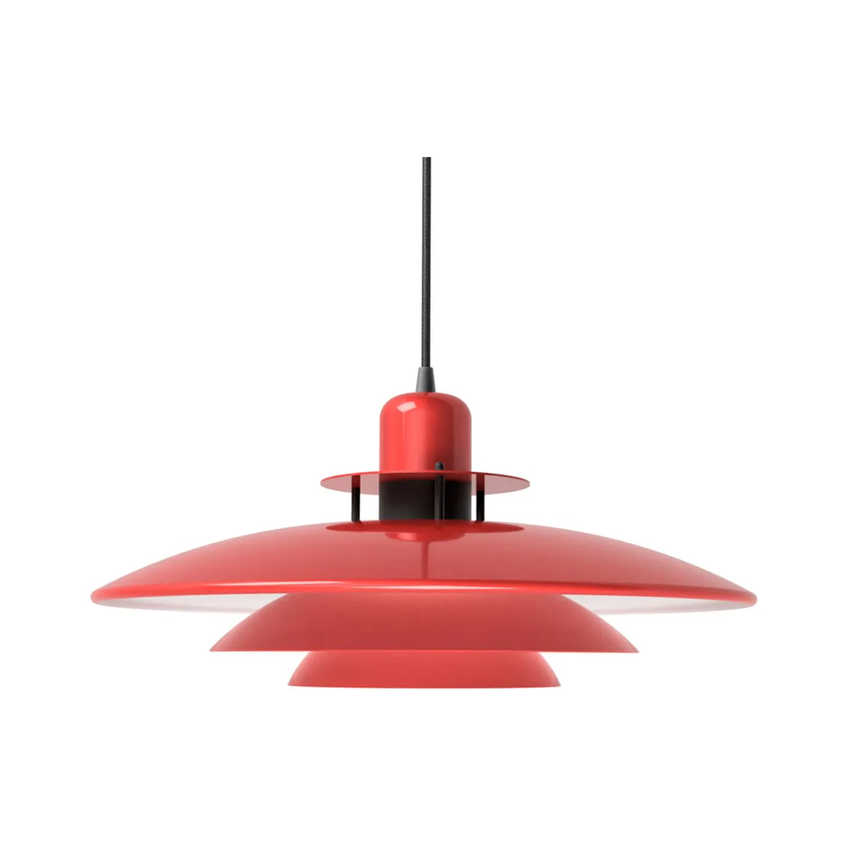 Primus I ceiling pendant Ø43 cm metal gloss red/matt black