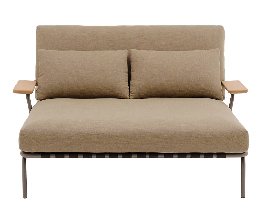 Lounge bed Settle with armrests Taupe
