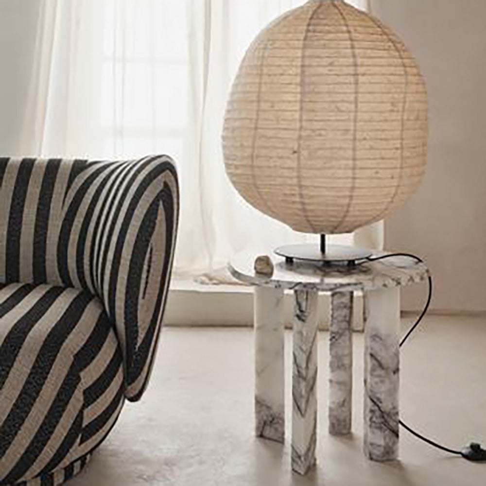 Taula Side Table - White/Charcoal