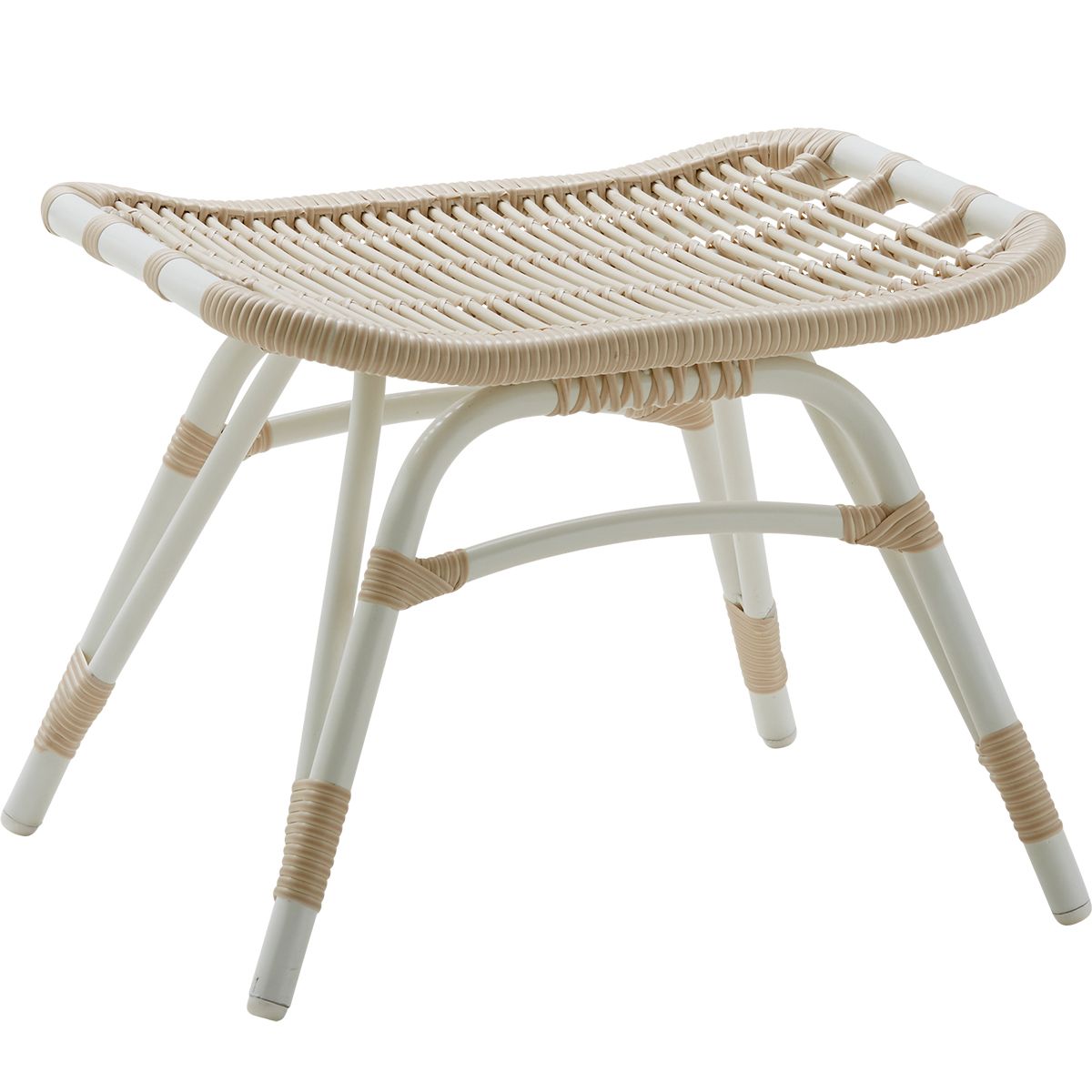 Monet Footstool Aluminium Rattan