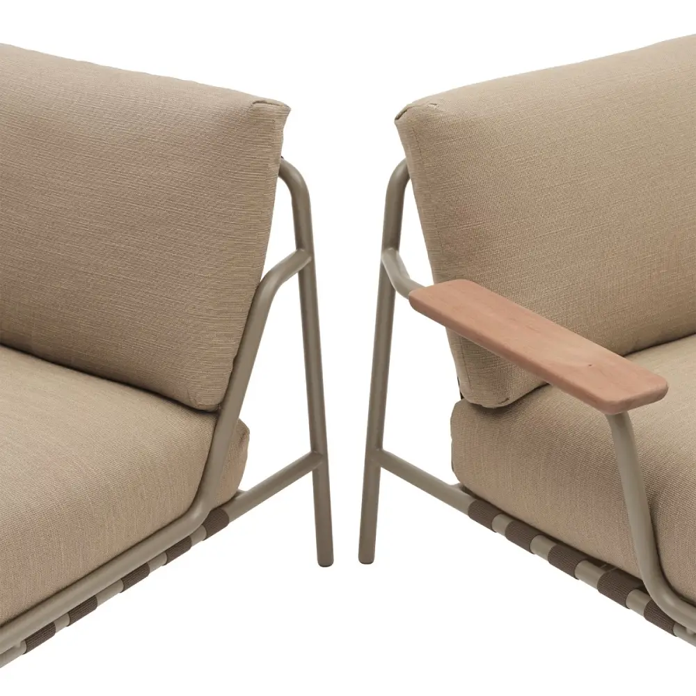 Lounge Chair Settle Ribbed Weave 5/Taupe