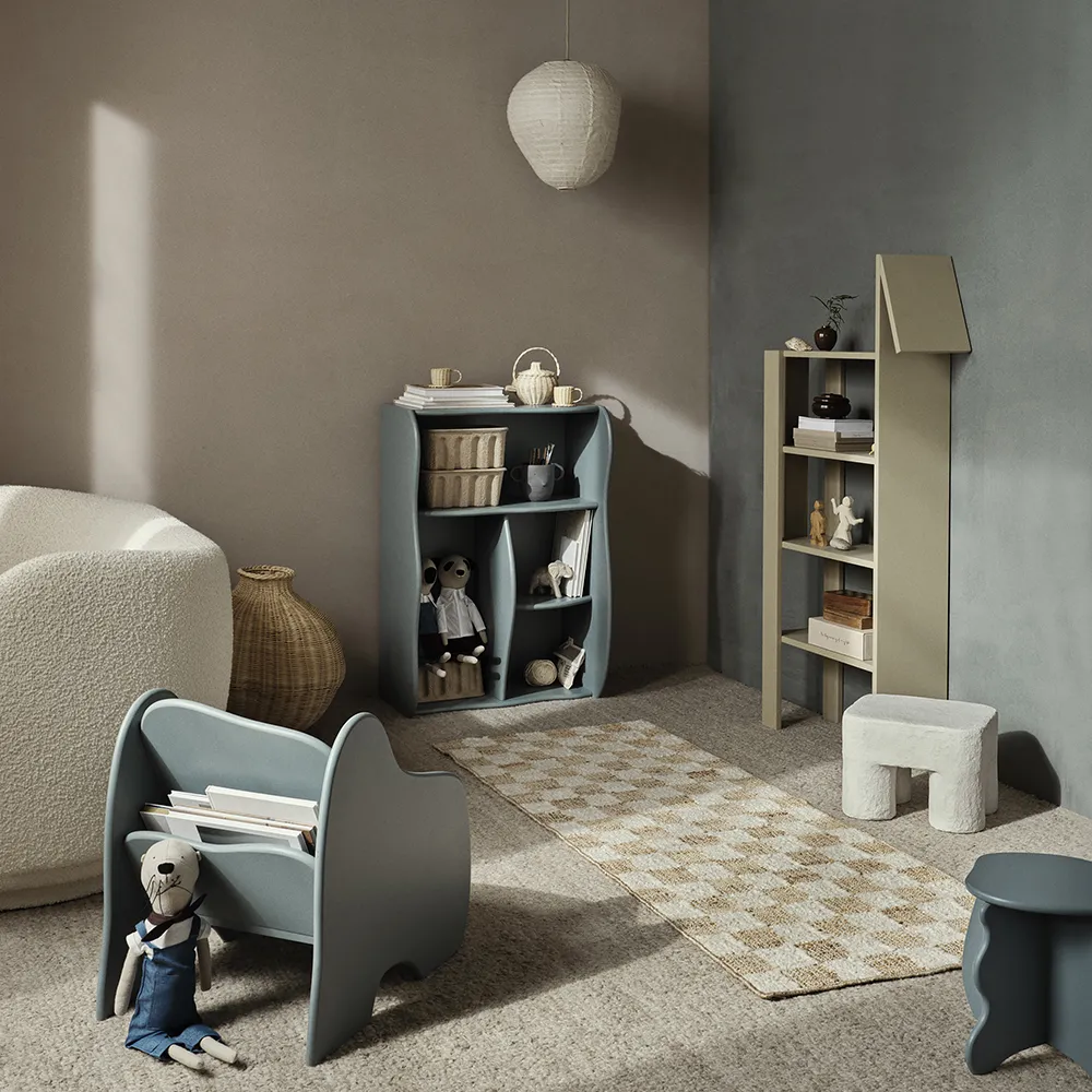 Handwoven Wool Rug Check 70x180 cm Off-White