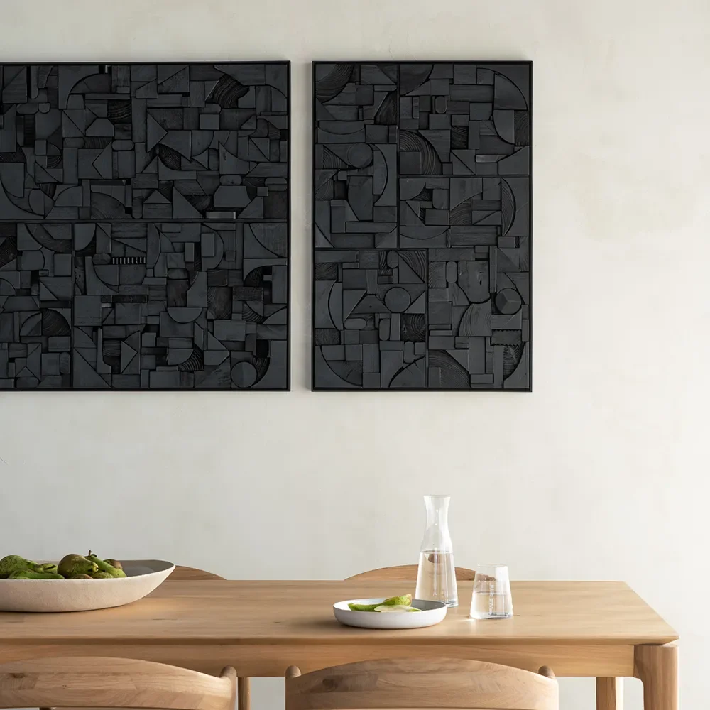 Bricks Wall art 90x60 cm Black