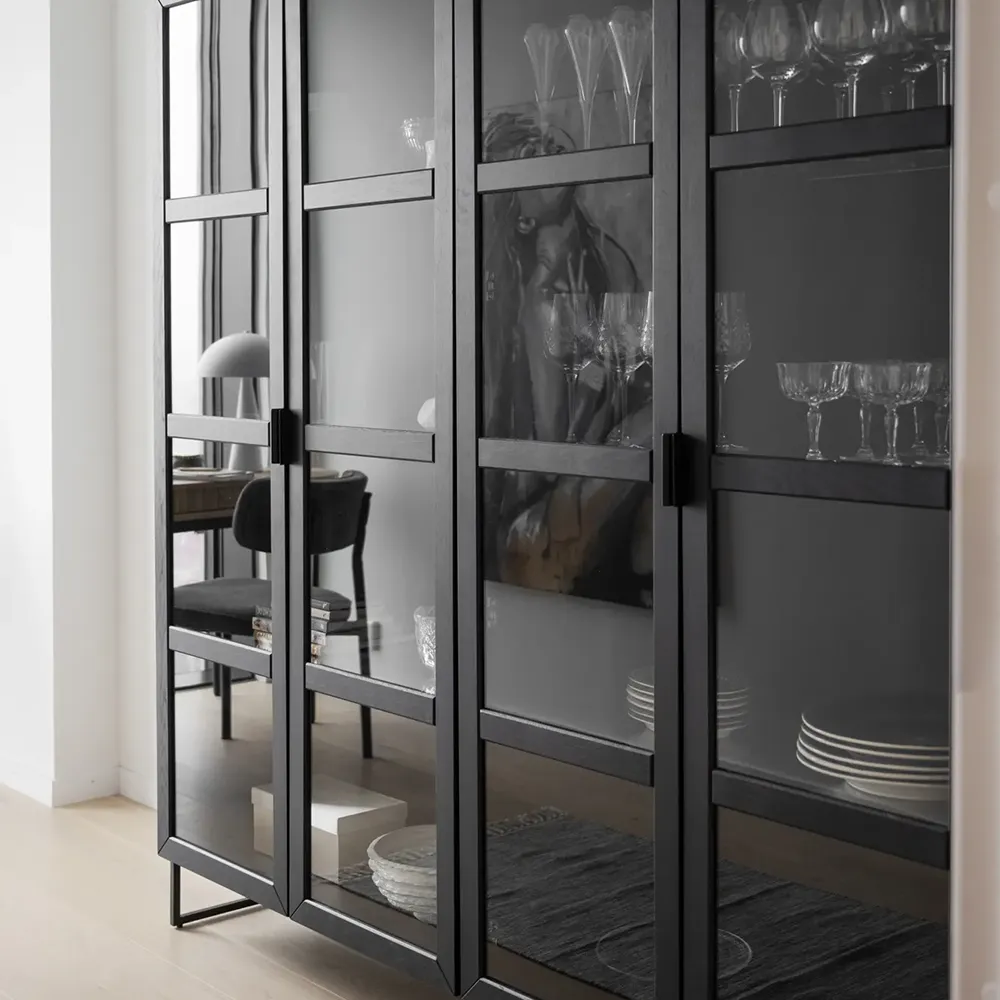 Everett display cabinet black