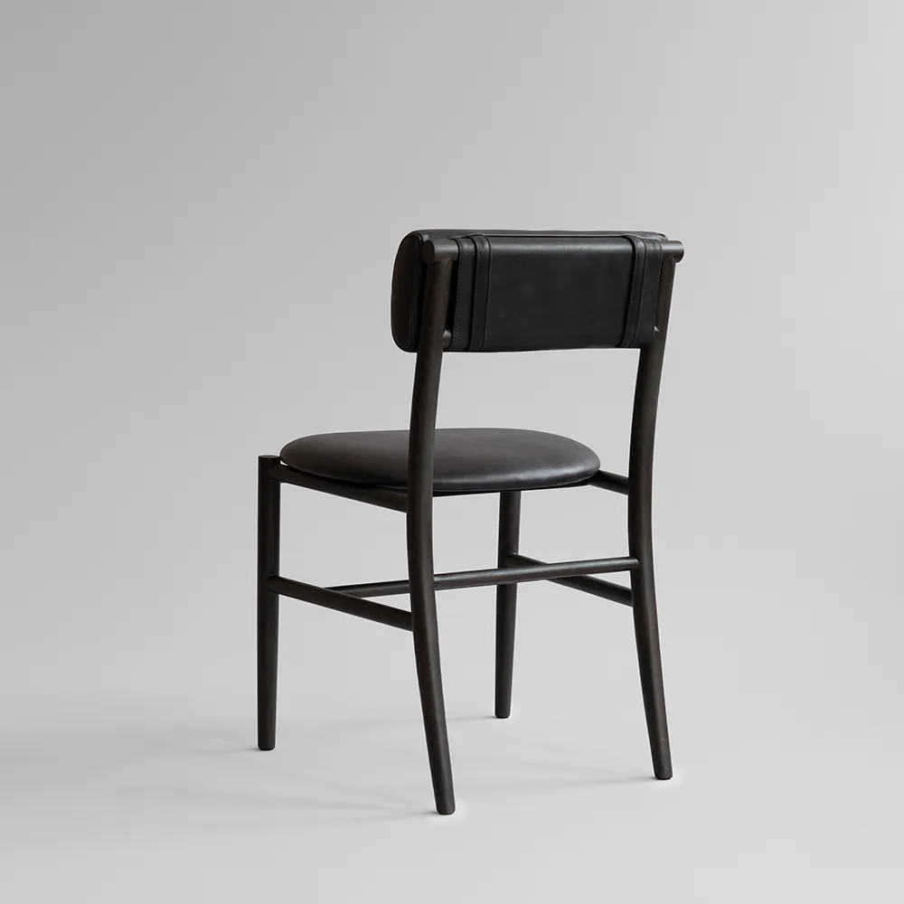Nama Dining Chair - Coffee Black, Aniline leather black