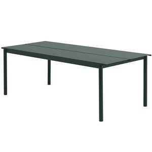 Linear Steel Dining table 220x90 cm Dark Green 