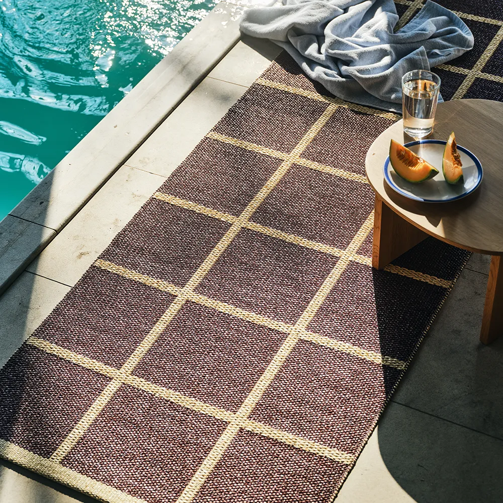 Woven Rug Criss Burgundy 70x225 cm