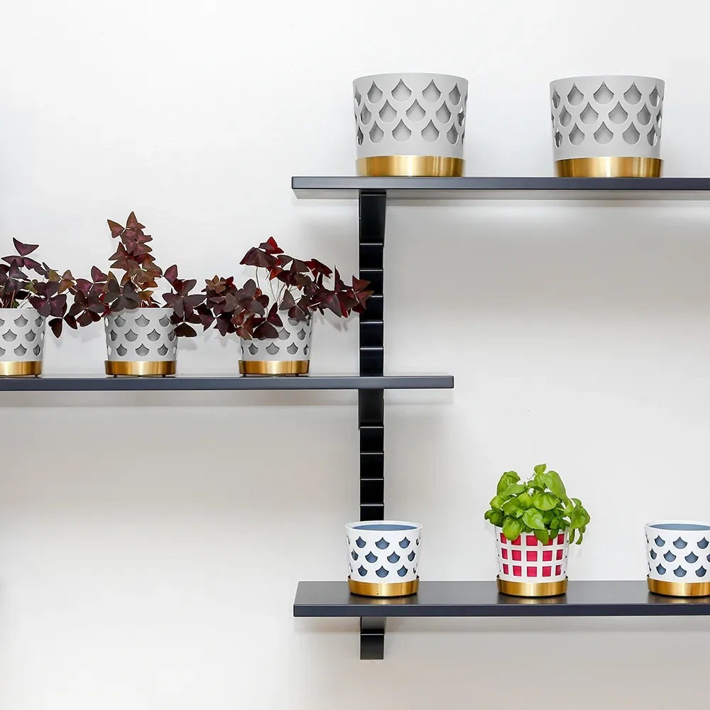 Trio Drop Medium Tray in Grey Brass