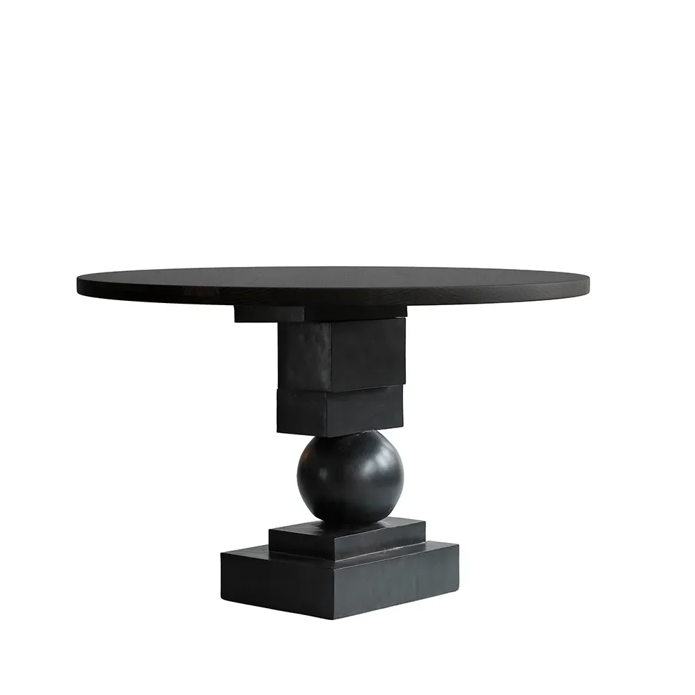 Artist Dining Table, Ø120 - Coffee Black Oak