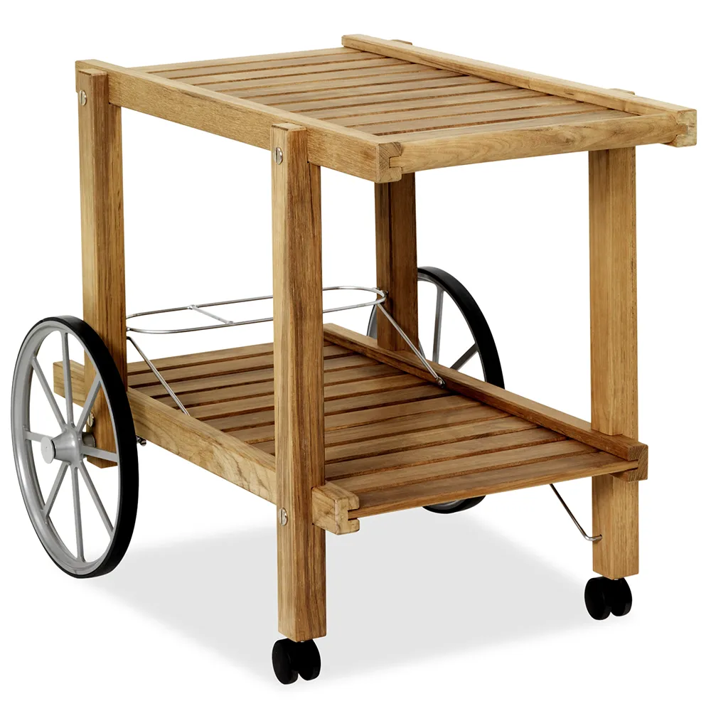 Teak serving trolley