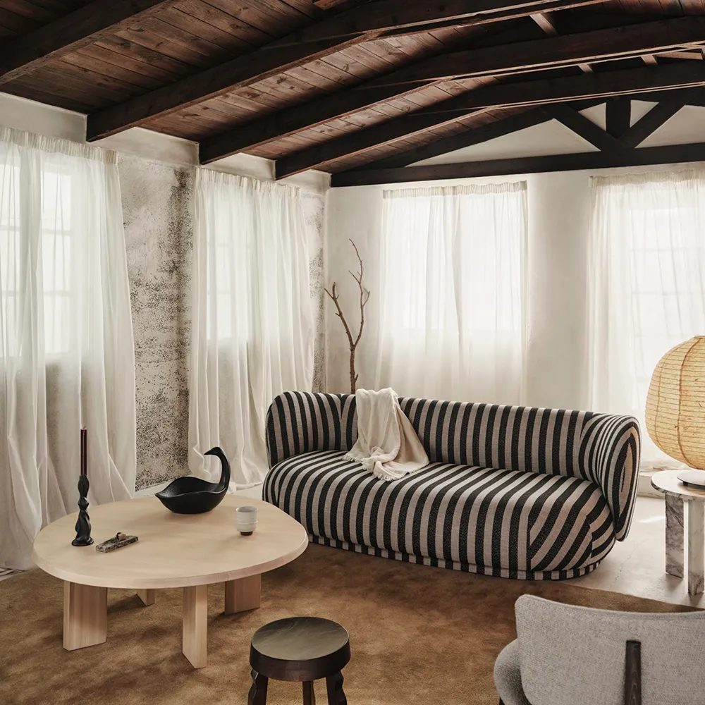 Rico 3-Seater sofa Louisiana - Sand/Black