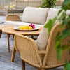 Lily armchair  Twist straw / Plush wheat / teak