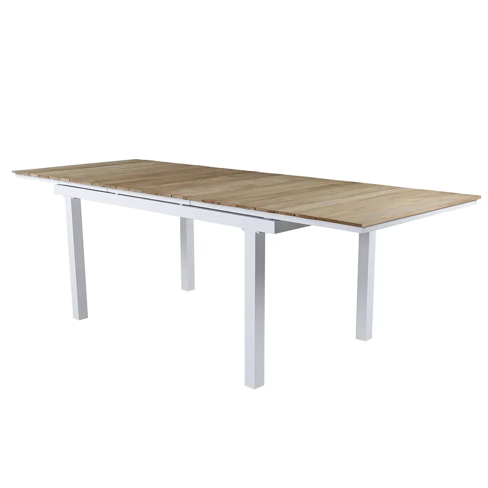 Mexico Dining Table 90x160-240 cm White/Teak