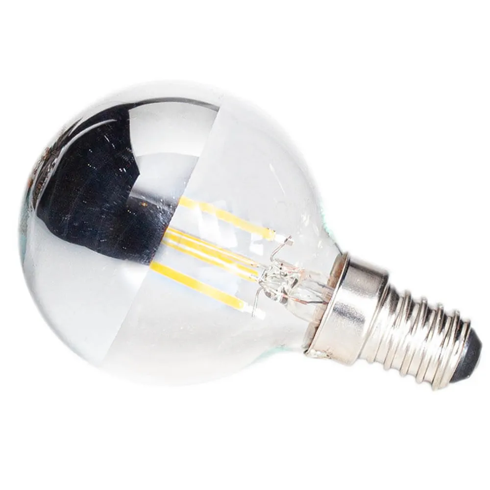 E14 4W 2700K dimmable top mirrored globe