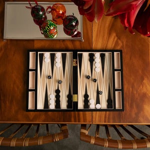 Backgammon Lacquered Black