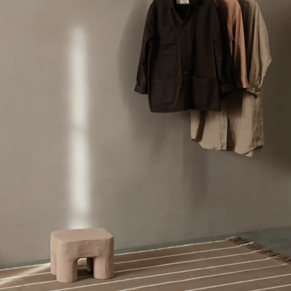 Calm Kelim Mat 200x300 cm - Dark Sand/Off-white