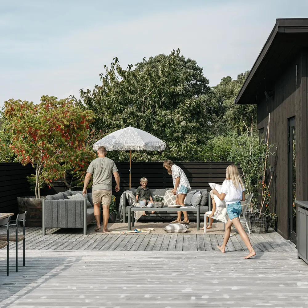 Gatsby parasol 250 cm Grey stripe