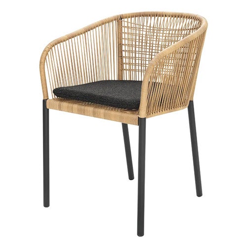Delta chair    Black / Natural Wicker/ Teddy Black