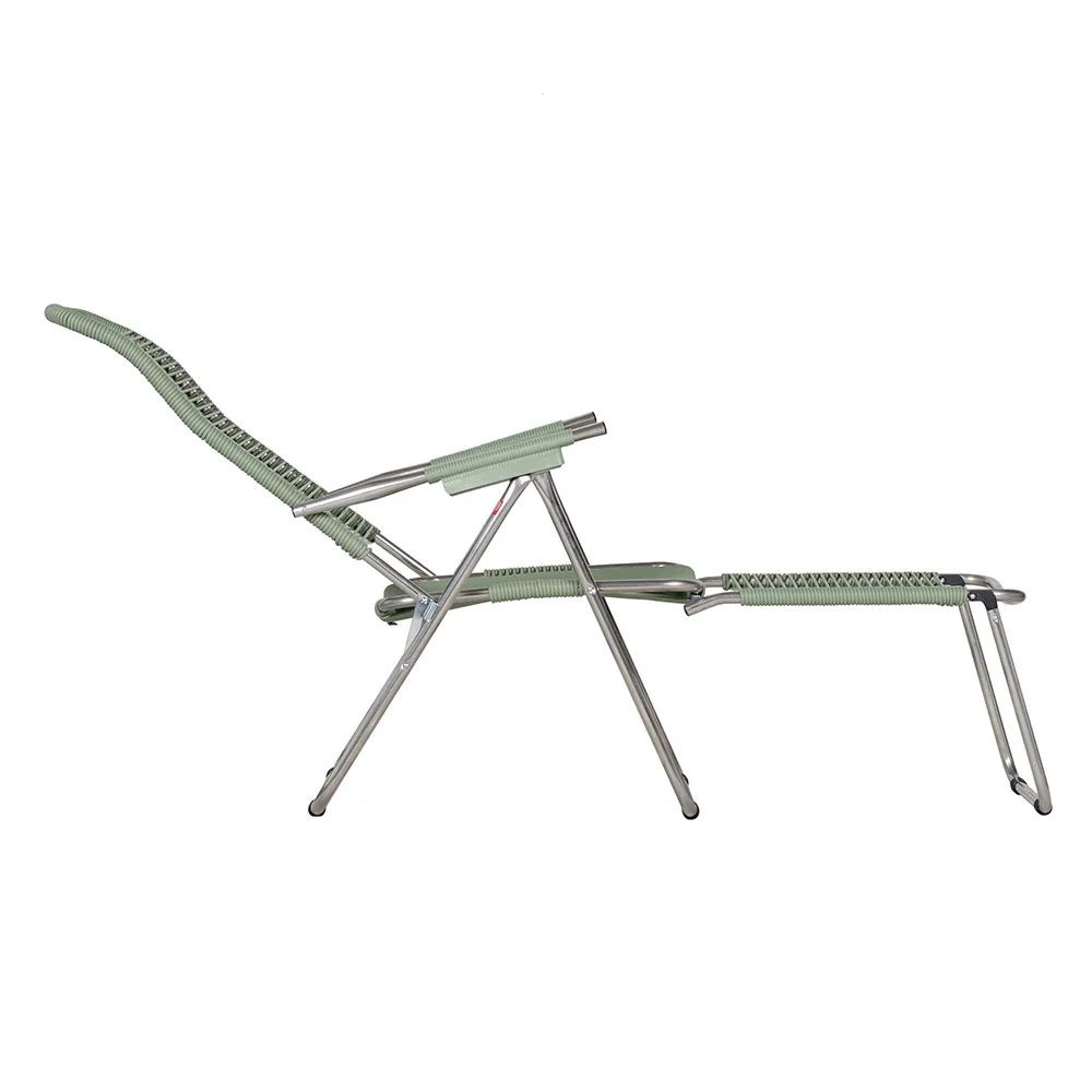 Spaghetti sun lounger sage green aluminium