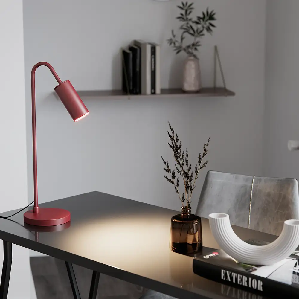 Curve Table Lamp Dark Red