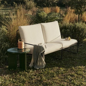 Desert 2-seater sofa Black/Off-white
