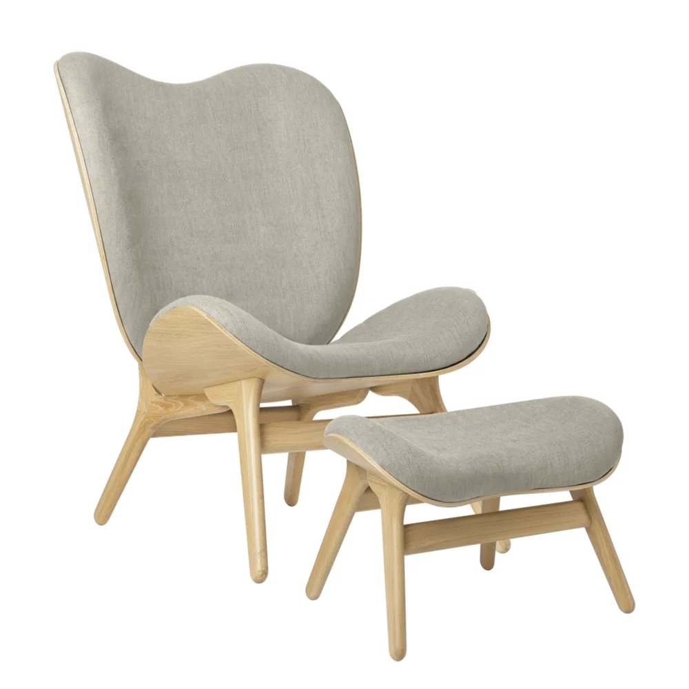 A Conversation Piece Ottoman FootstoolOak/White Sands