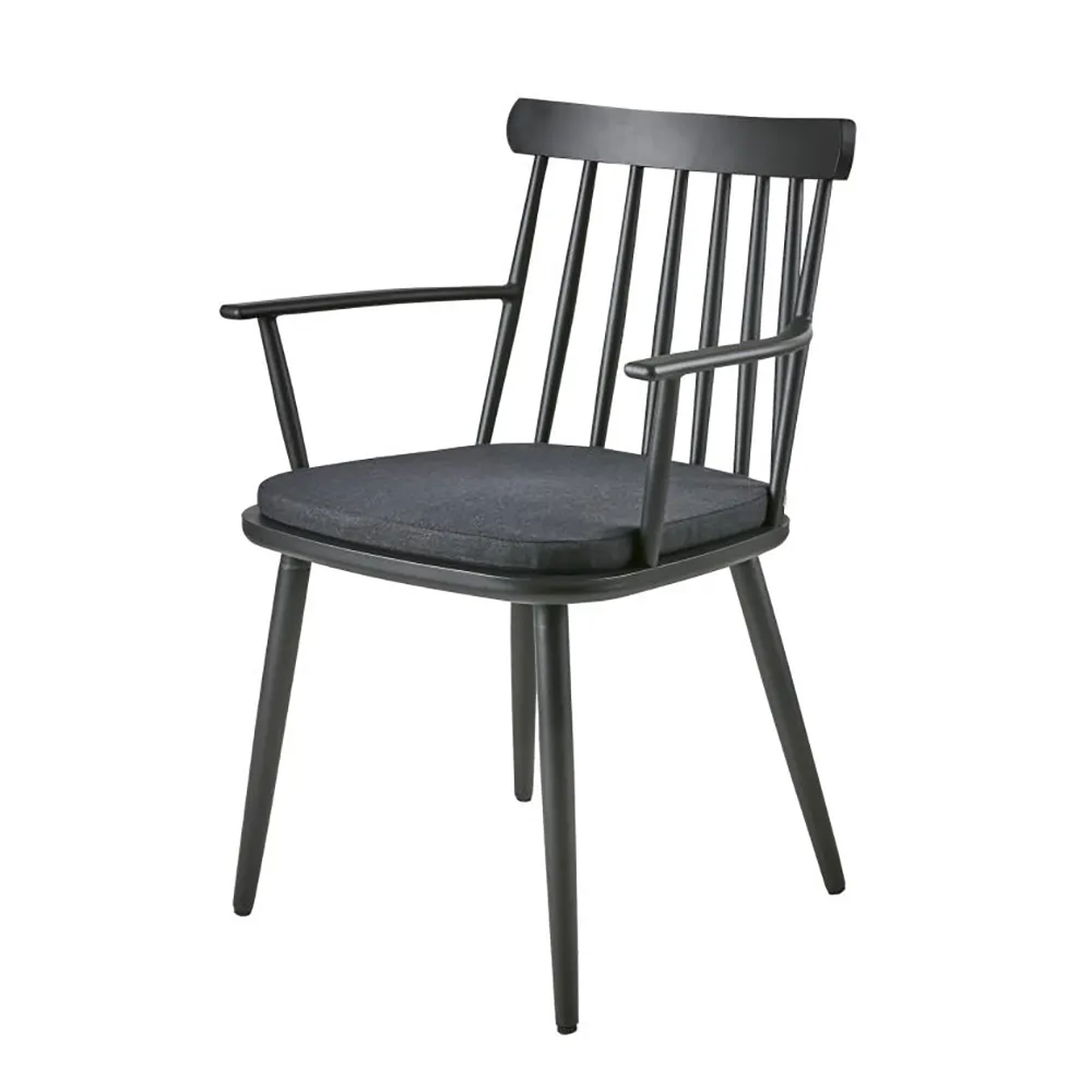 WINSOR Chair with armrests - Black/Raven