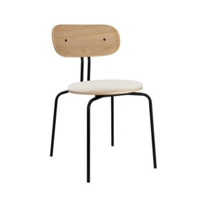 Curious Dining Chair Oak/Black Metal Teddy White