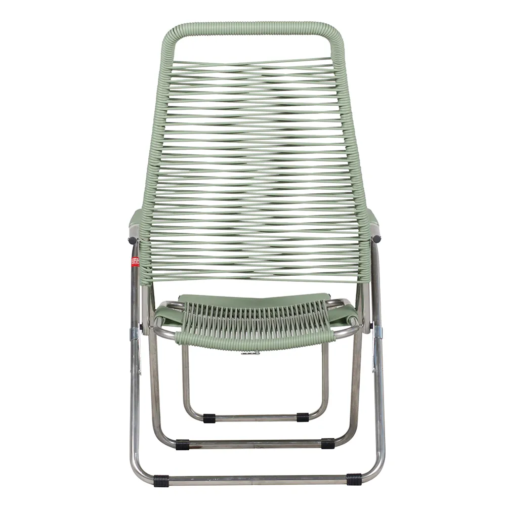 Spaghetti sun lounger sage green aluminium