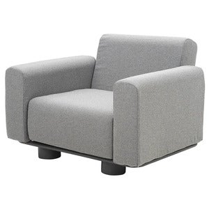 Bolster armchair Antracit / Teddy Grey