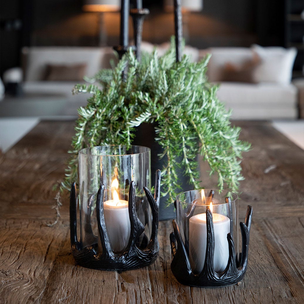 Antler Lantern Large Black