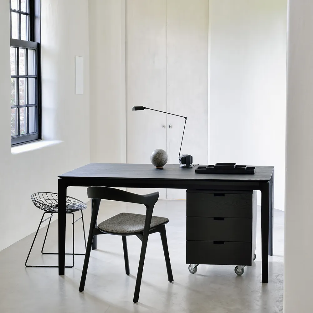 Bok Dining table 90x180 cm Black lacquered oak