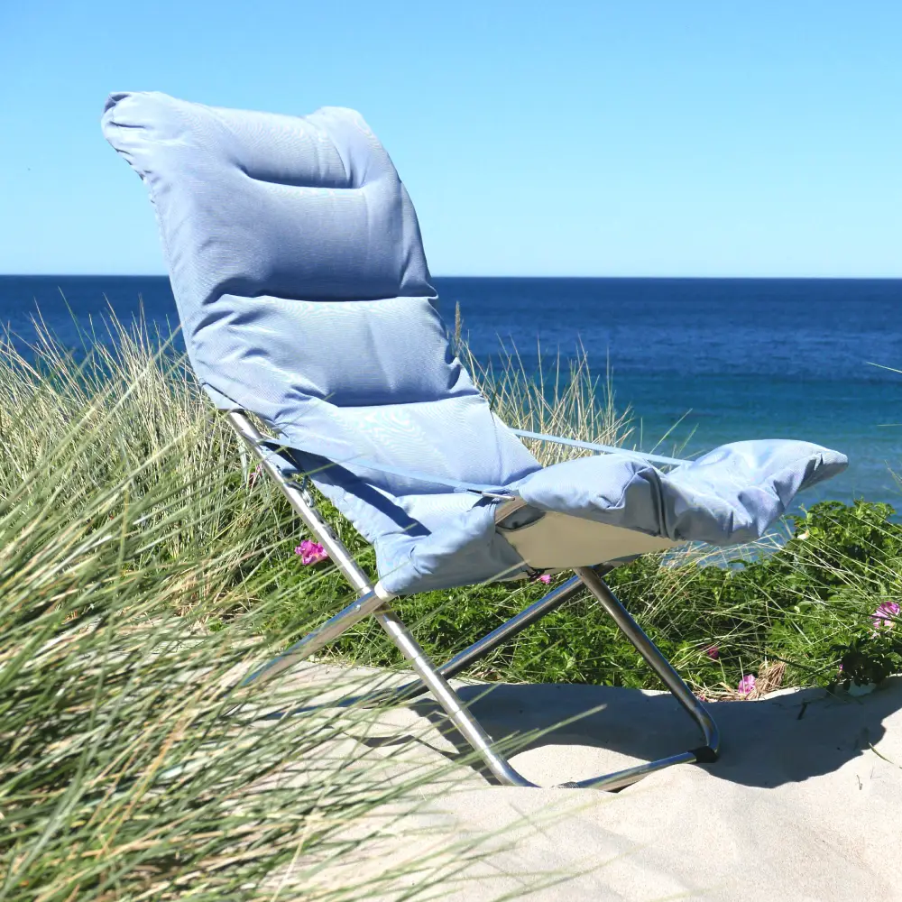 Fiesta soft sun lounger light blue beige supertex