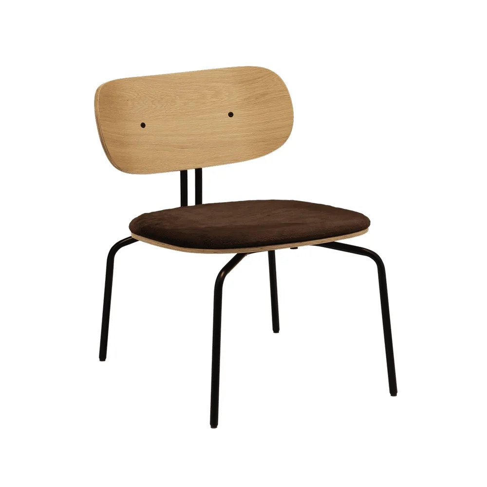 Curious Lounge Chair Oak/Black Teddy Brown