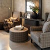 Rockwell fabric armchair-callum plaid brown