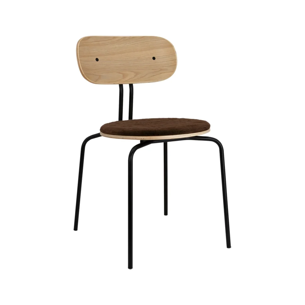 Curious Dining Chair Oak/Black Metal Teddy Brown