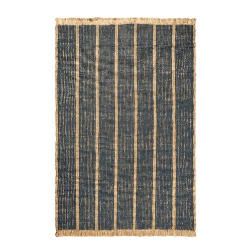 Athens Handwoven Jute Rug  200x300 cm - Natural/Ink Blue