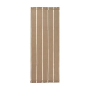 Calm Kelim Mat 80x200 cm- Dark Sand/Off-white