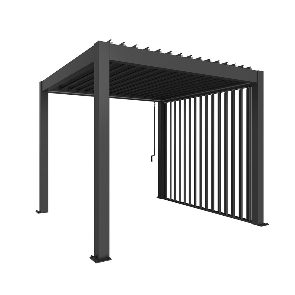  Side wall grating for pergola 4m metallic dark grey