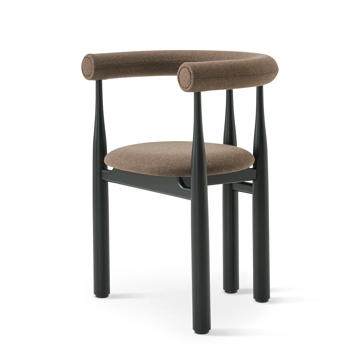 Upholstered Dining Chair Bukowski Black Wooly