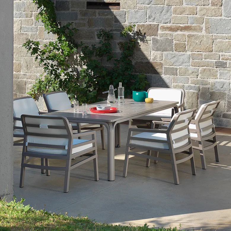 Alloro dining table 100x140-210 cm White Tortora