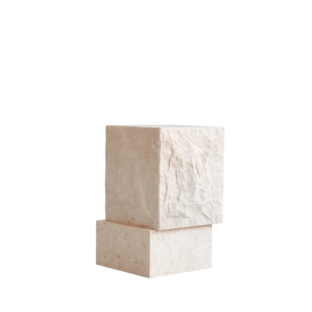 Temple Coffee Table, Tall - Limestone
