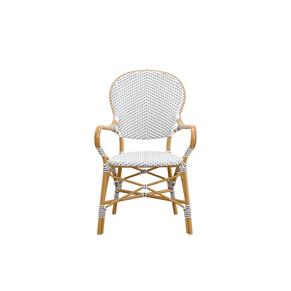 Isabell armchair white w/cappuchino dot