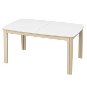 SM107 Dining table 101x160-316-368 cm White oiled oak - White laminate