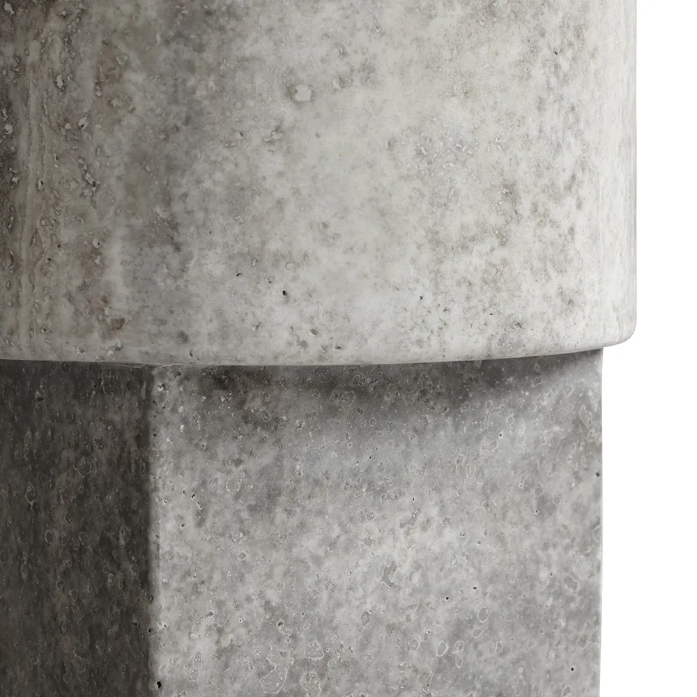 Column Table - Silver Travertine